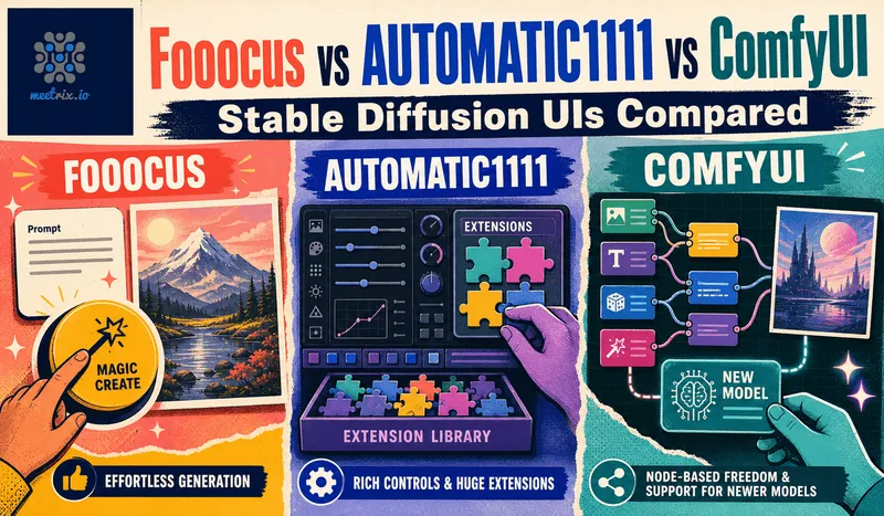 Fooocus vs Automatic1111 vs ComfyUI: Stable Diffusion UIs Compared