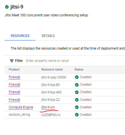 Compute engine resource name on GCP