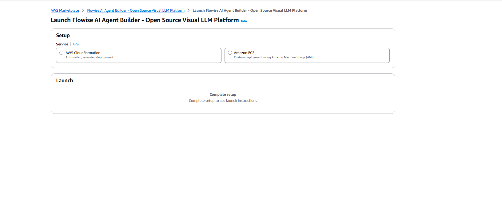 AWS service options: AWS CloudFormation or Amazon EC2