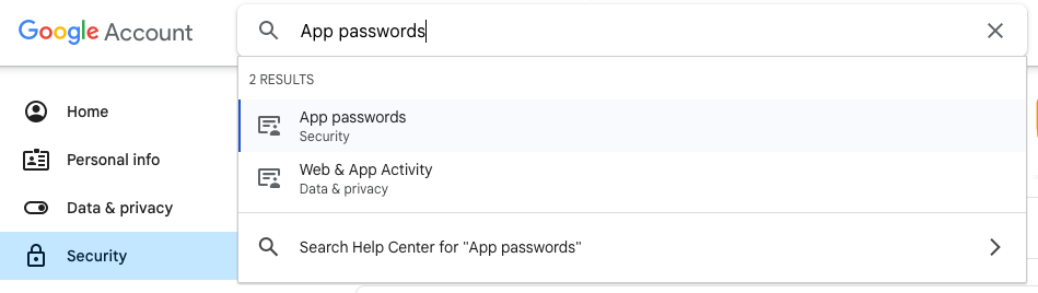 App passwords