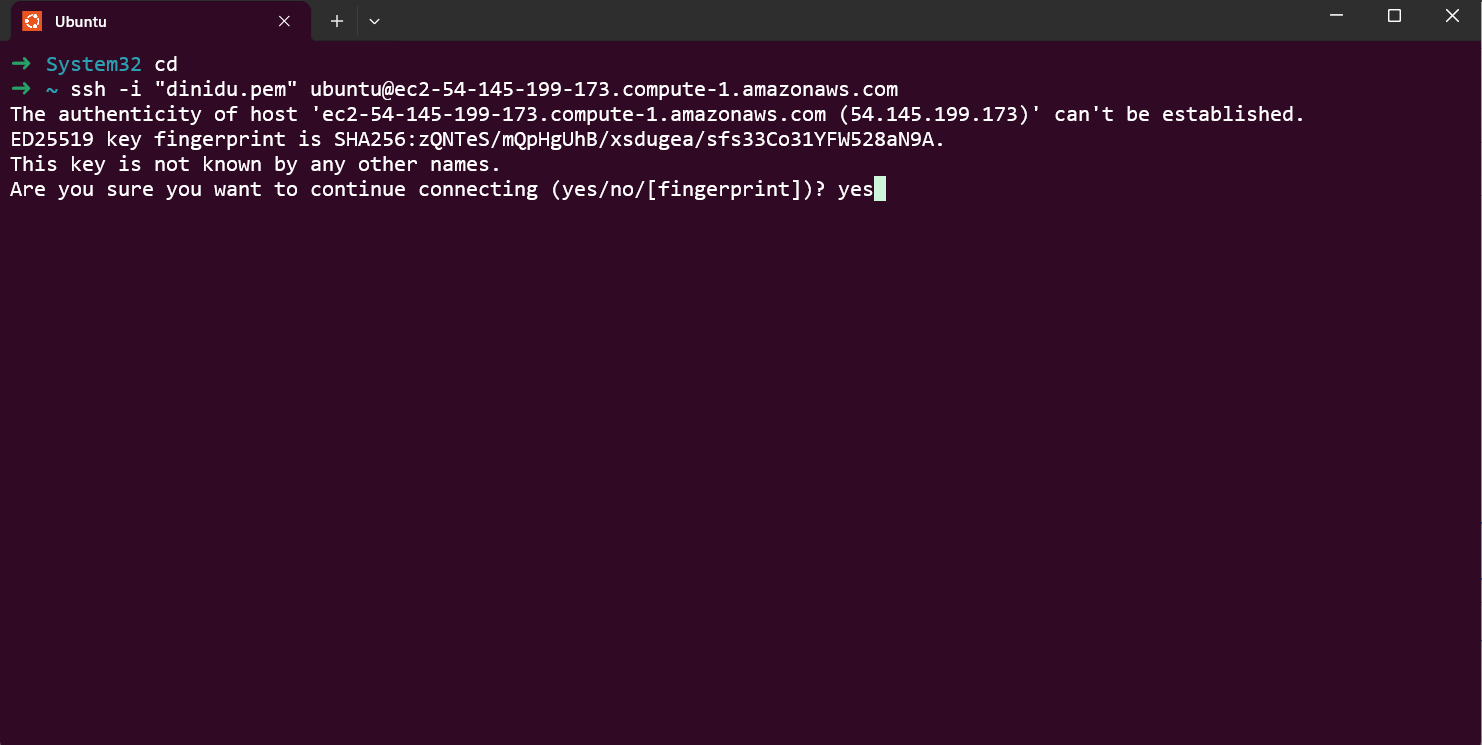 Log in to the server