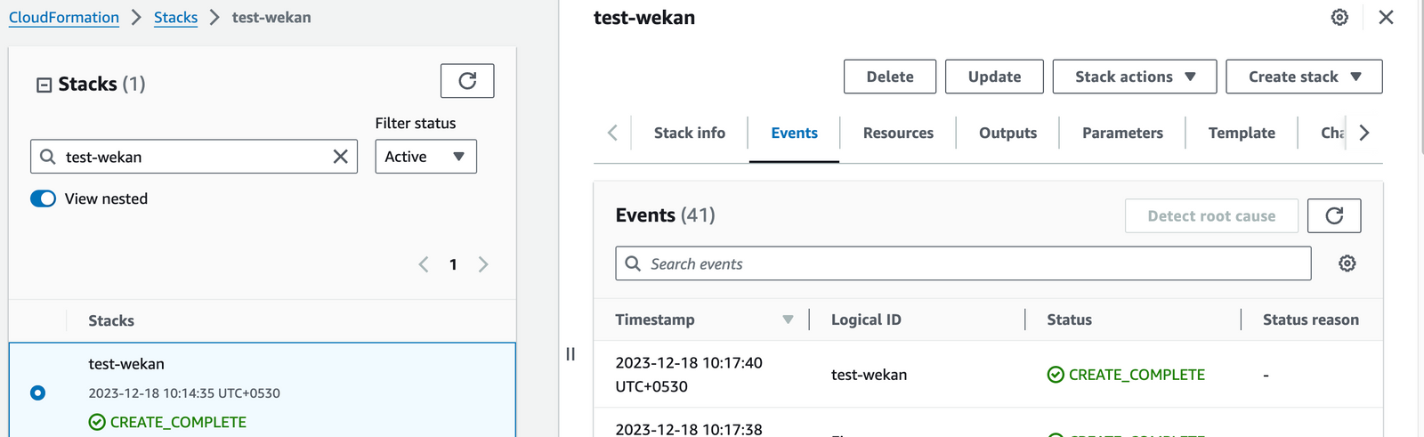Wekan CloudFormation stack creation complete