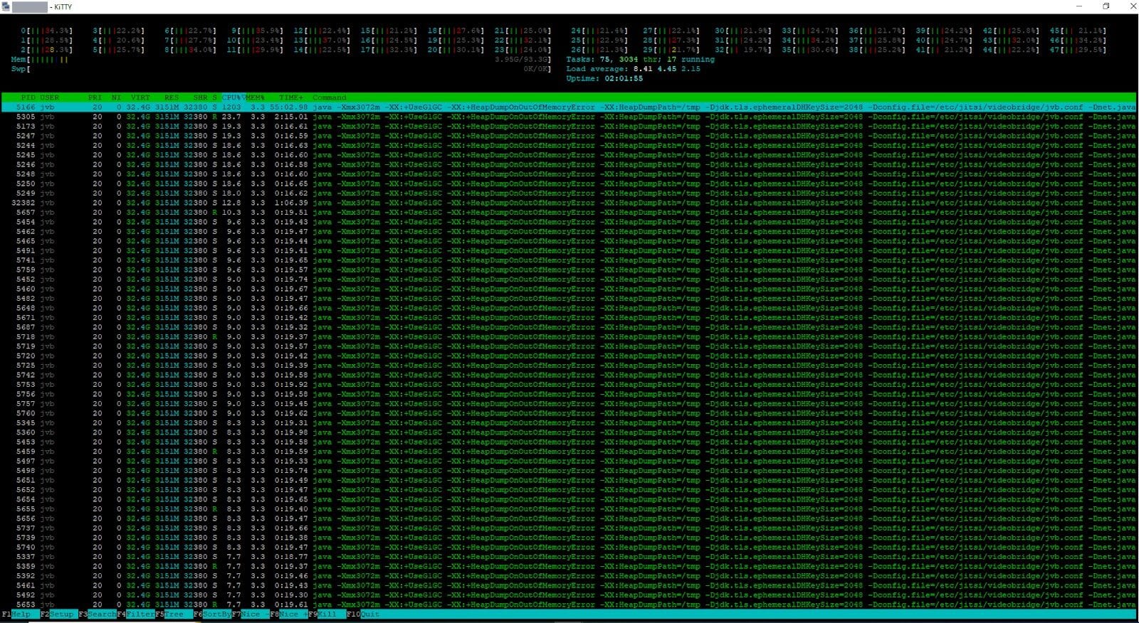 Jitsi Meet Load Test - 962 users